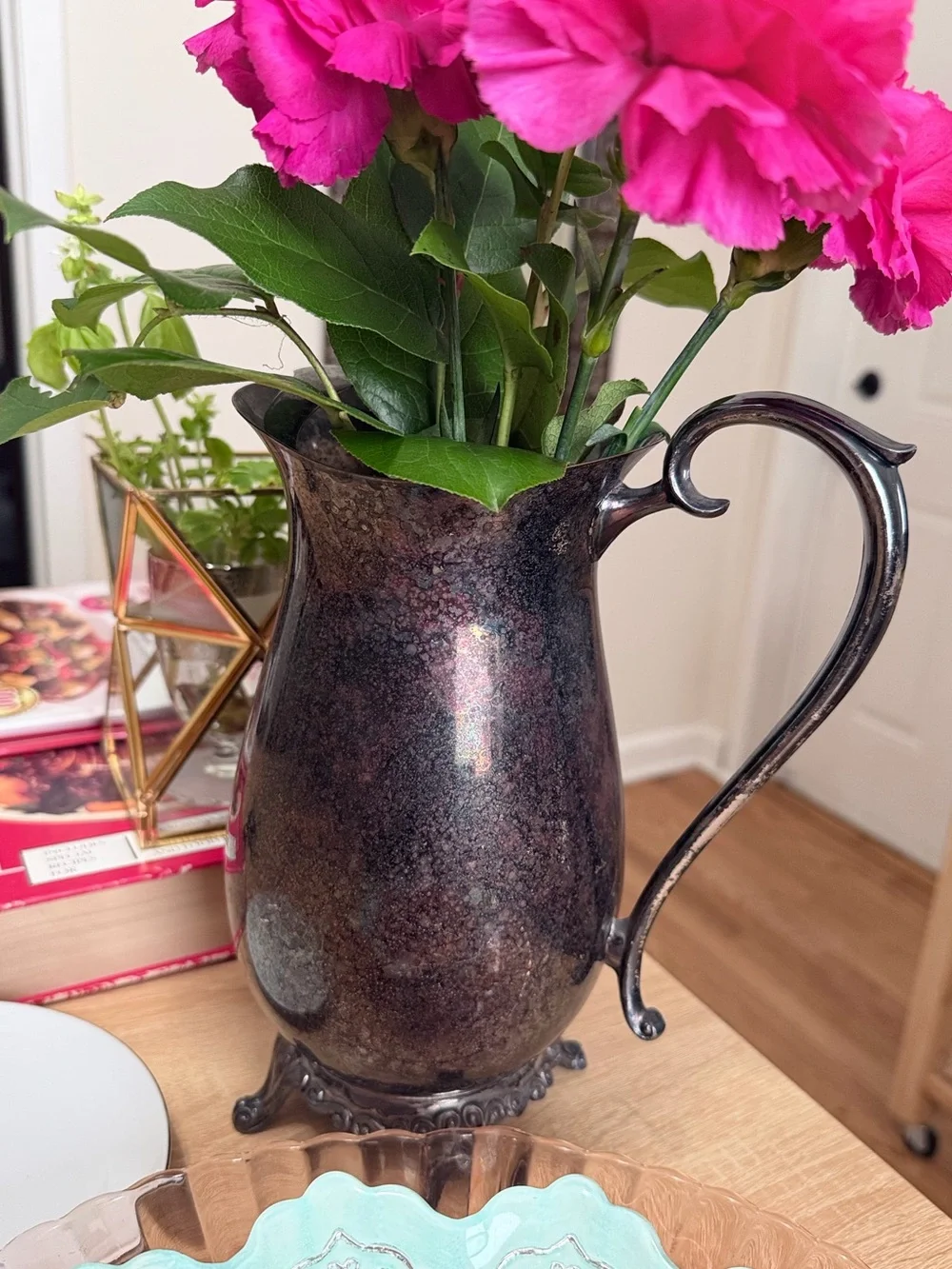 Victorian Silverplate Water Pitcher Vase Vintage FB Rogers